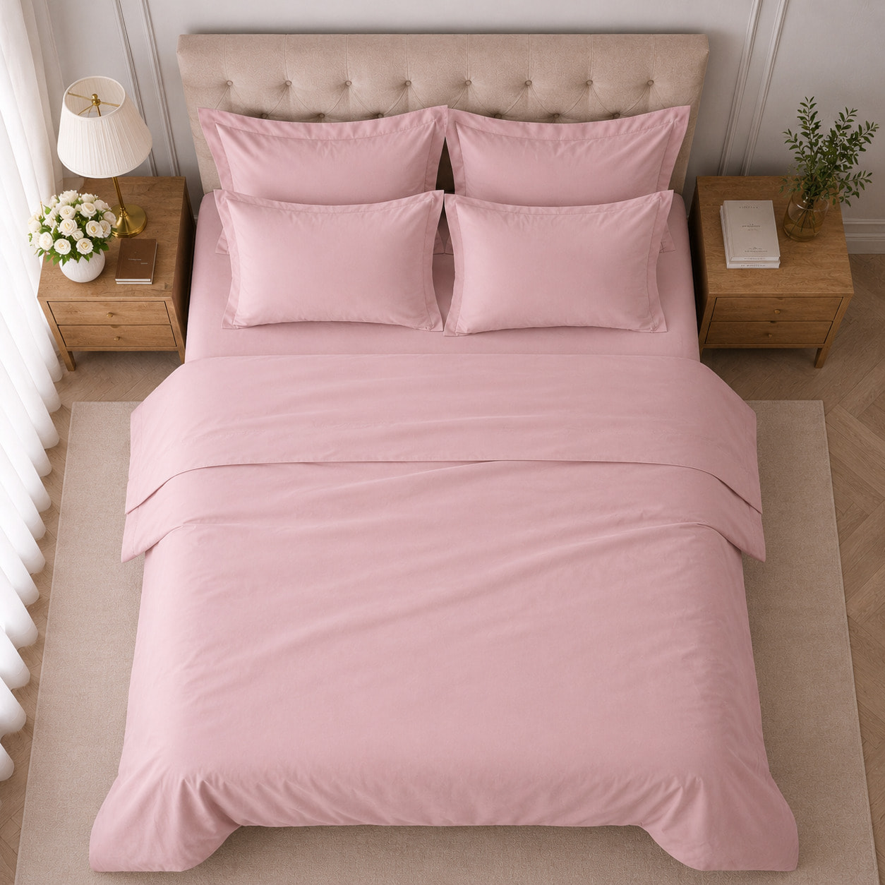 COTONISSIMI Completo Letto Tinta Unita in 100% puro cotone