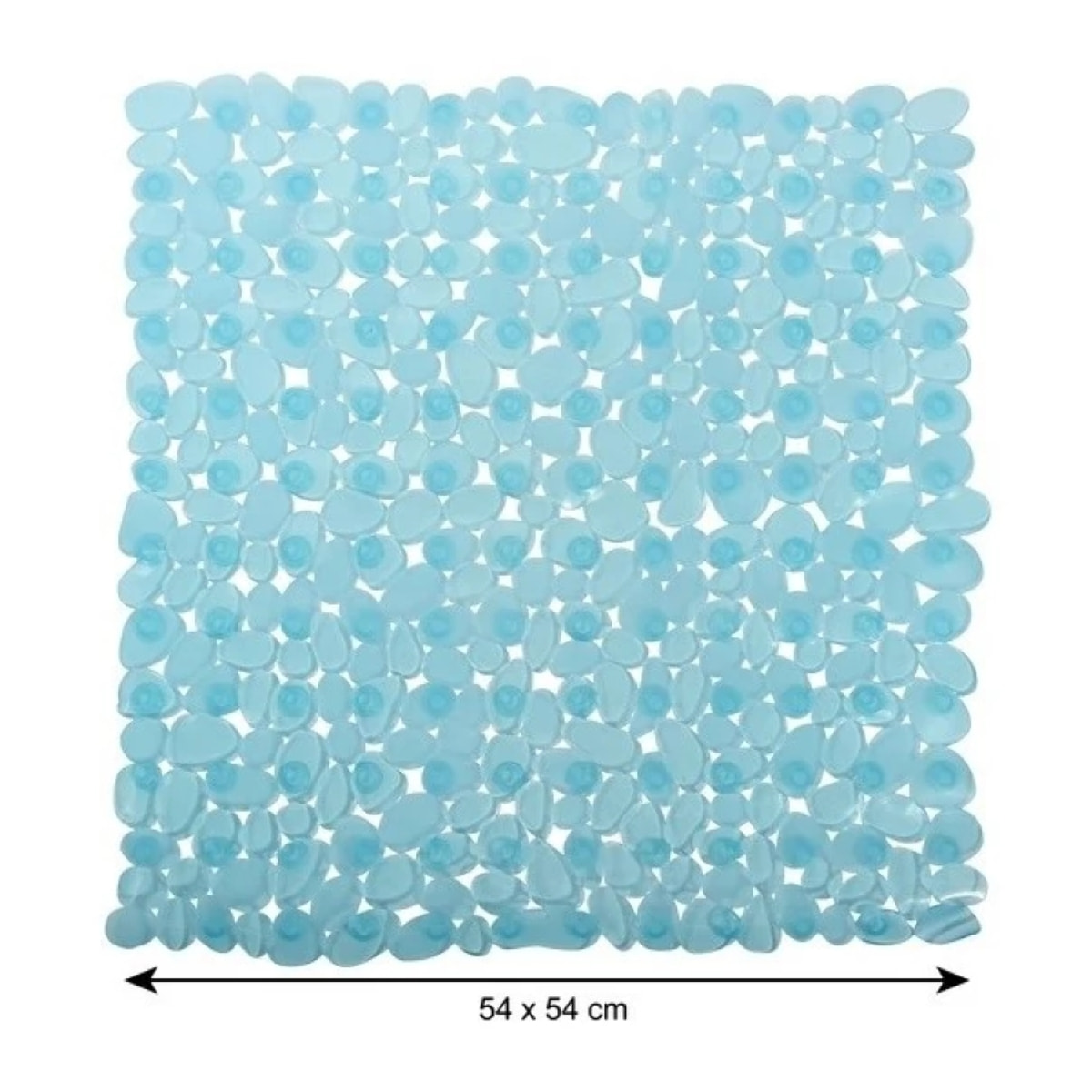 Tapis Fond de douche PVC GALETS 53x53cm Bleu Transparent MSV