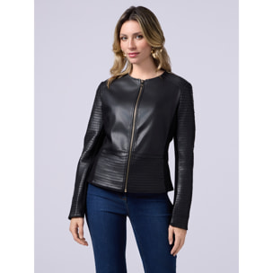 Oltre - Chaqueta combinada con cortes a láser - Negro