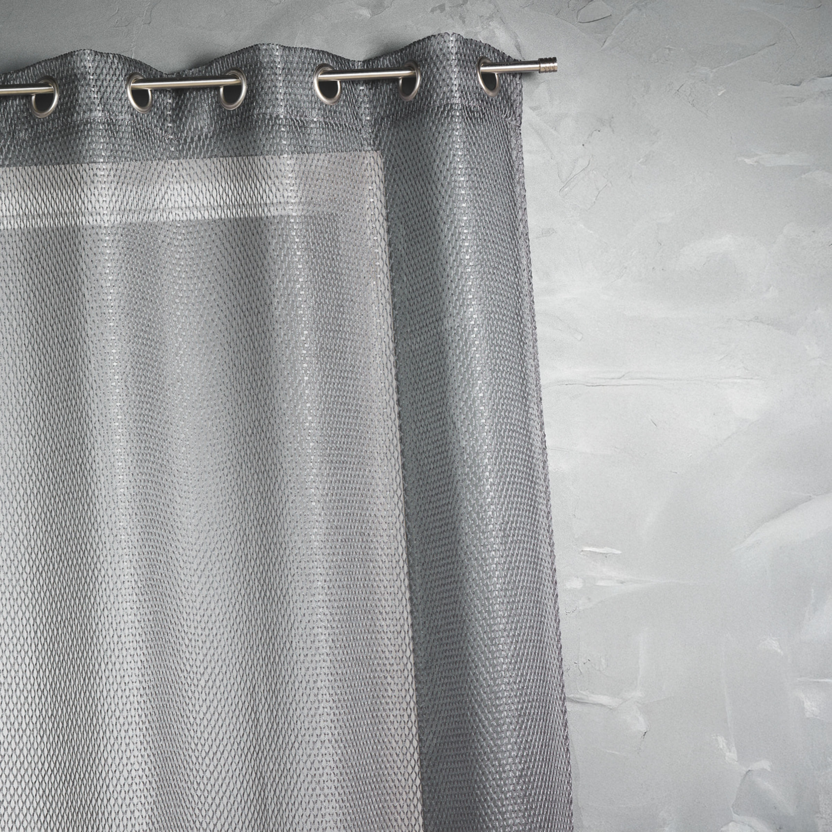Voilage en organza fantaisie  - Effet 'résille' - Gris clair