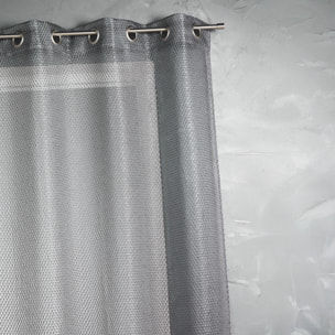 Voilage en organza fantaisie  - Effet 'résille' - Gris clair