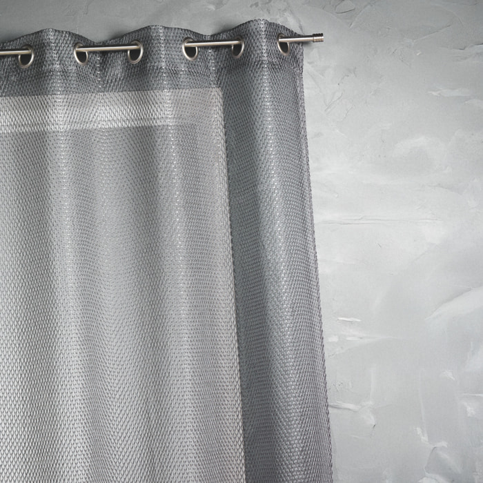 Voilage en organza fantaisie  - Effet 'résille' - Gris clair