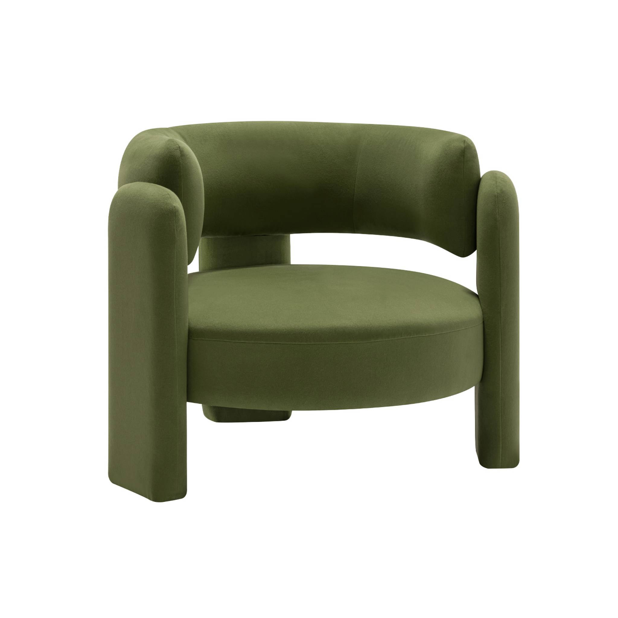 Fauteuil tripode en velours vert