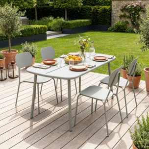 Table de jardin aluminium + 4 assises AVELIA