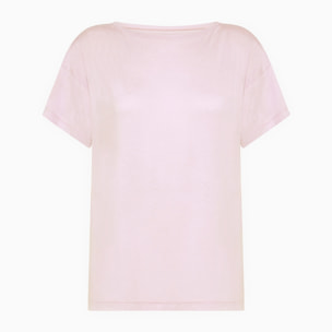 Maglia manica corta scollo barchetta in viscosa sostenibile vestibilità over