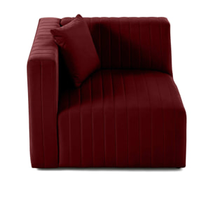 Nova - module d'assise gauche - en velours - Rouge