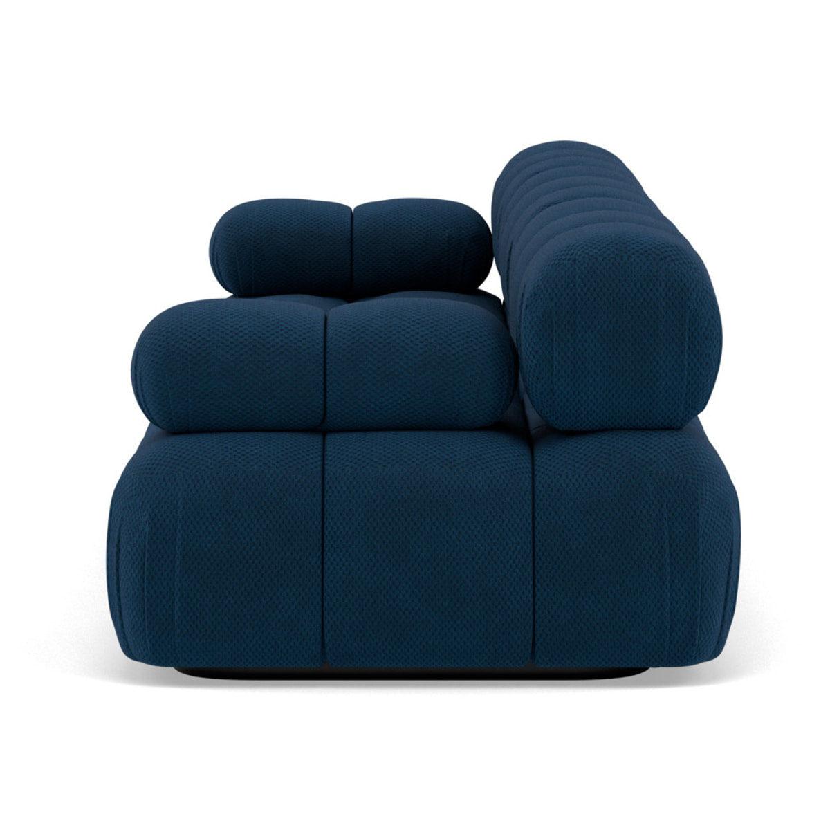 Ruby - canapé droit modulable 3 places en velours texturé - Bleu