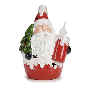 Confezione da 2 statuine di Babbo Natale con candela.