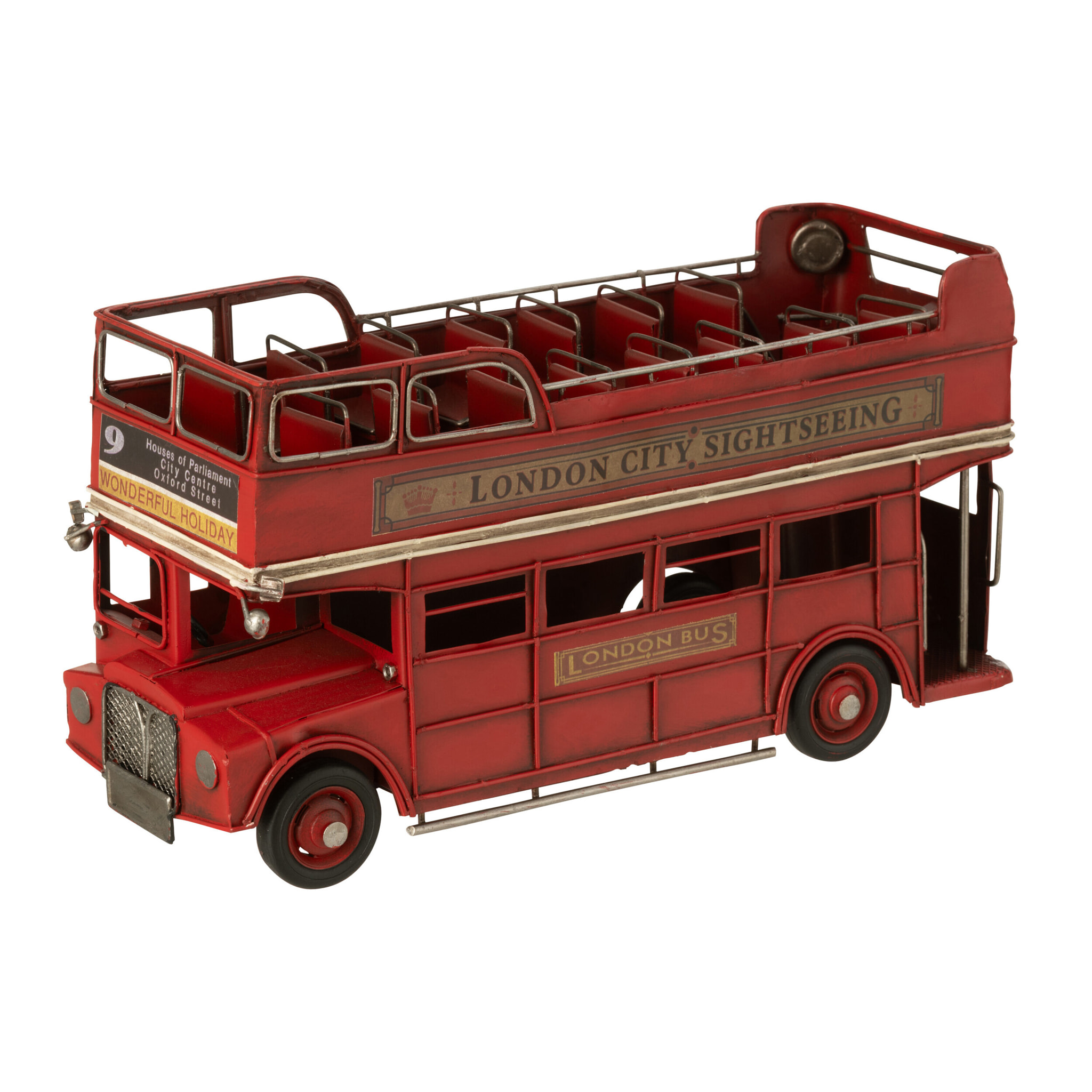 J-Line décoration Bus Antique - métal - rouge