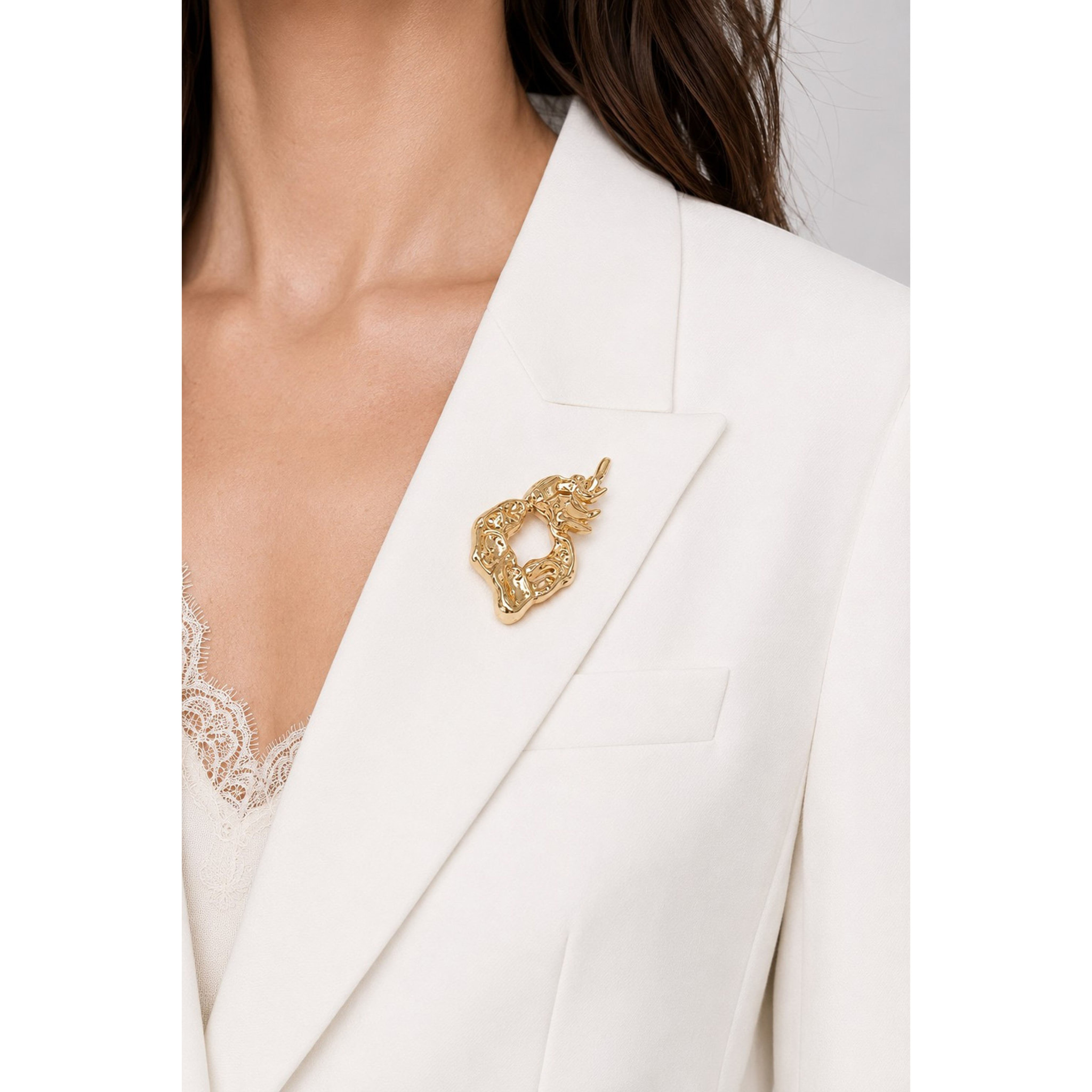 Kocca - Giacca da donna monopetto con tasche e spilla decorativa Donna