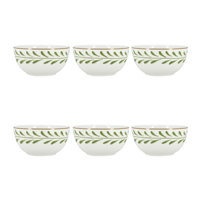 Lot de 6 bols 45cl en porcelaine à motif citron LEMON