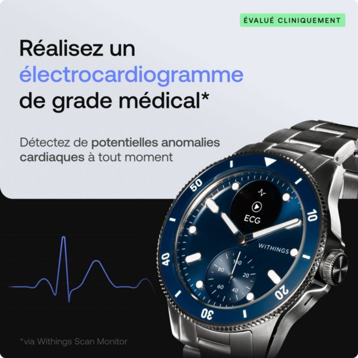 Montre santé WITHINGS Scanwatch Nova Bleue