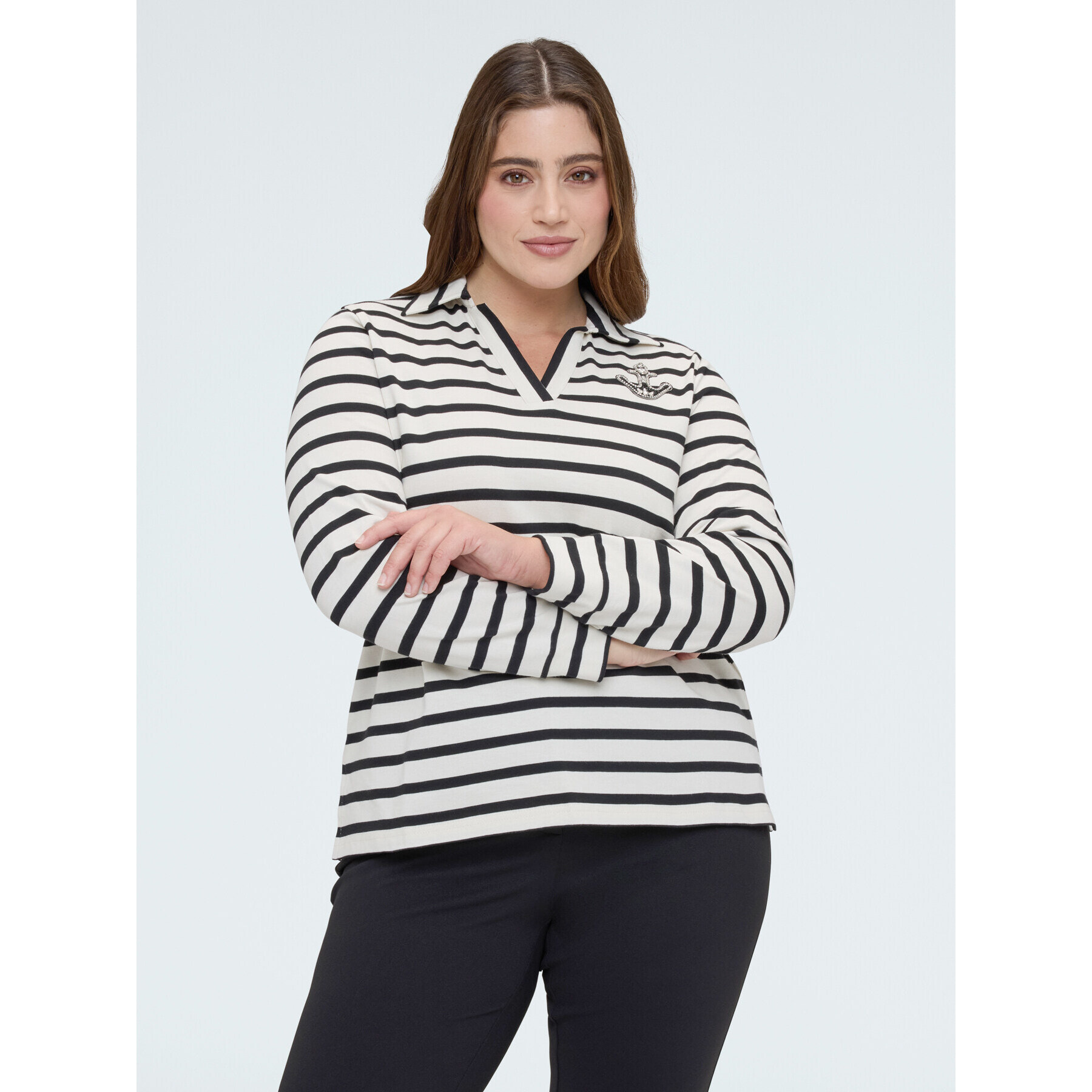 Fiorella Rubino - T-shirt in jersey stile marinière - Bianco