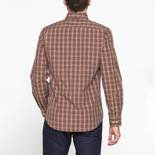 CAMICIA FANTASIA TINTO FILO CON COLLO BUTTON-DOWN