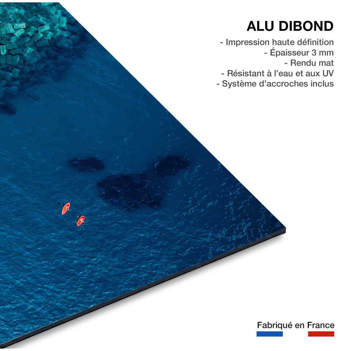 Tableau digue vue d'en haut Tableau alu Dibond