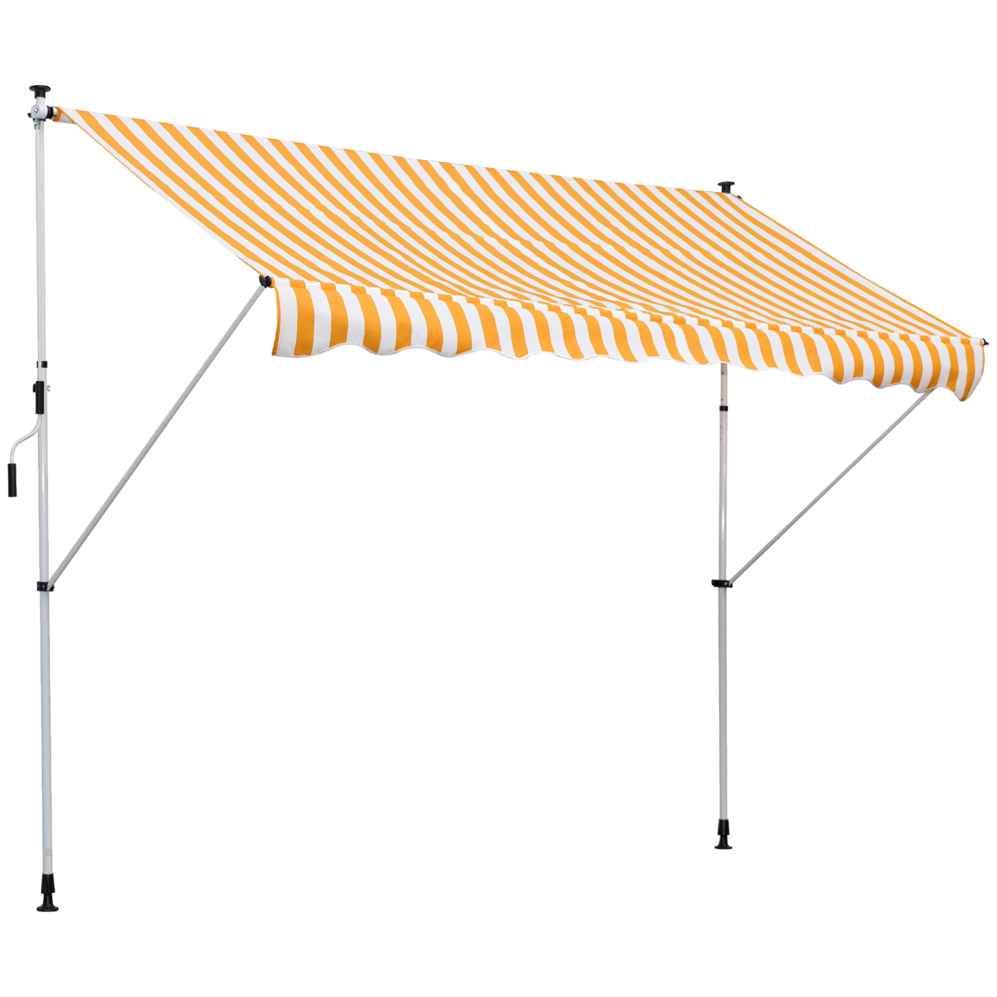 Toldo Portátil Balcón Plegable de Aluminio 3x1.5m Amarillo