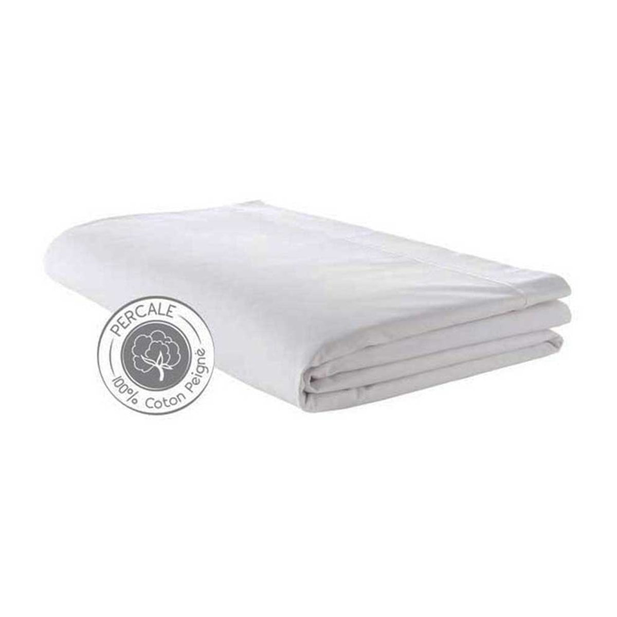 Drap percale de coton 240 x 310 cm - Blanc