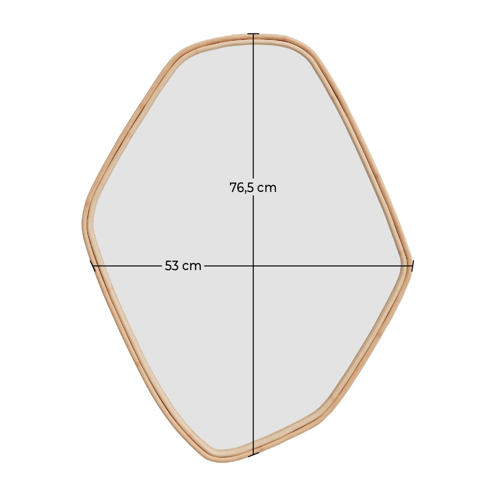 Miroir organique en rotin 76,5x53 cm - Tseri