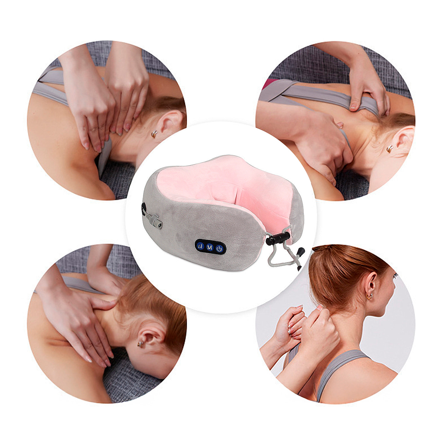 Almohada cervical de masaje con 2 modos y calor infrarrojo. Espuma viscolástica de alta densidad.