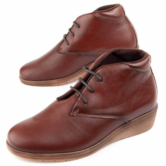 Botín De Cuña - Marrón - Altura: 4 Cm