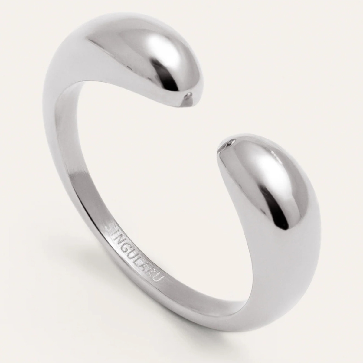 Anillo Doble Gota Acero