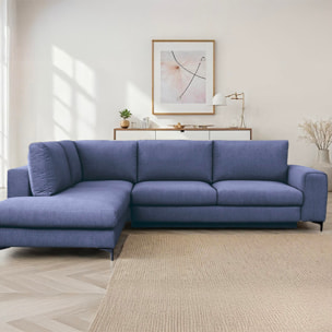 Canapé d'Angle Gauche Tissu Fiesole, 3 Places, Couchage Intégré, Coffre de Rangement, Housse Déhoussable