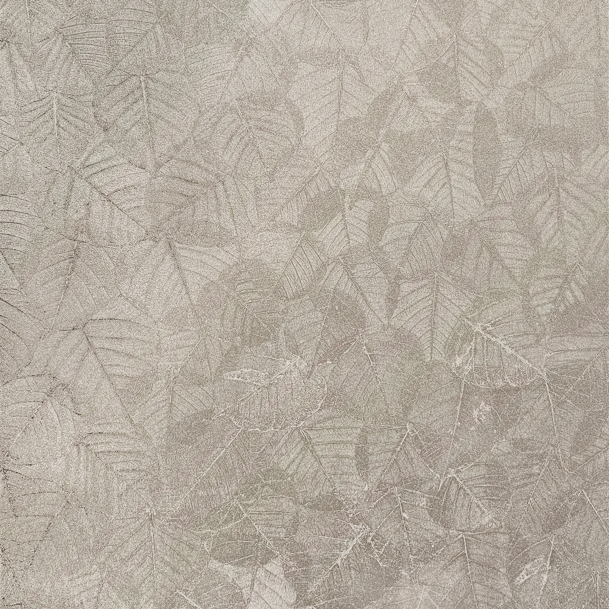 Papier peint feuillage texturé gris argenté