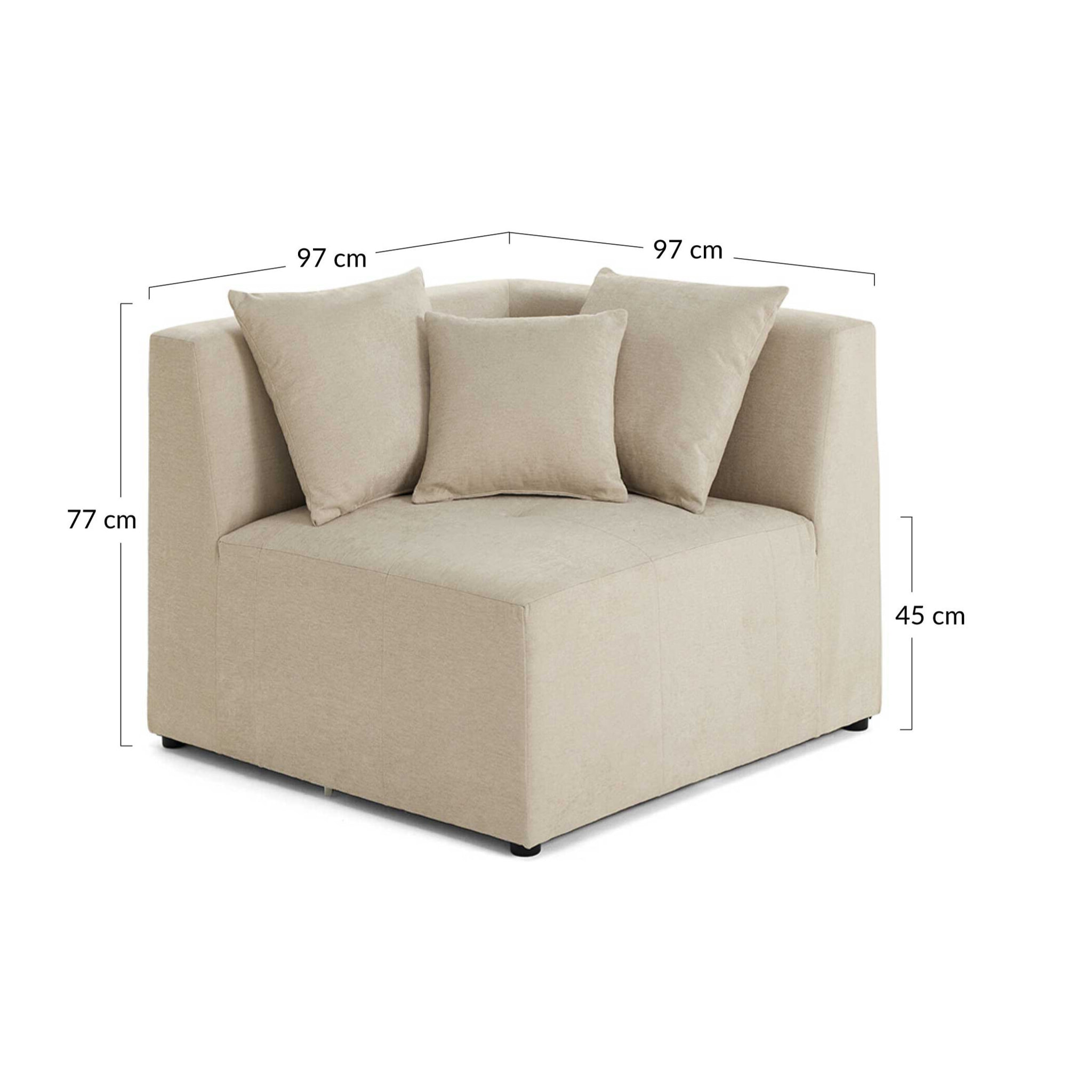 Amalfi - module d'angle réversible - en tissu - Jaune