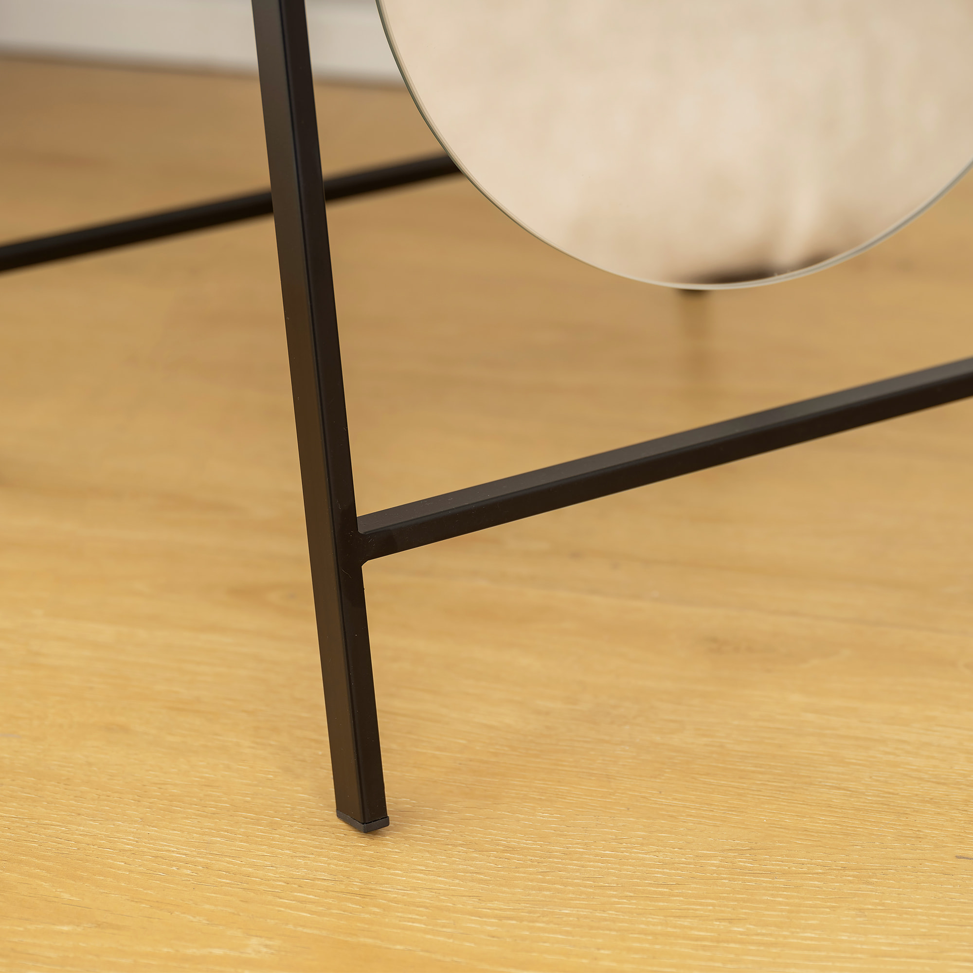 Espejo de Cuerpo Entero Arqueado 160x40 cm, Espejo de Pie o Apoyado en la Pared, sin Marco, Soporte de Metal, para Salón, Dormitorio, Vestidor y Entrada, Negro