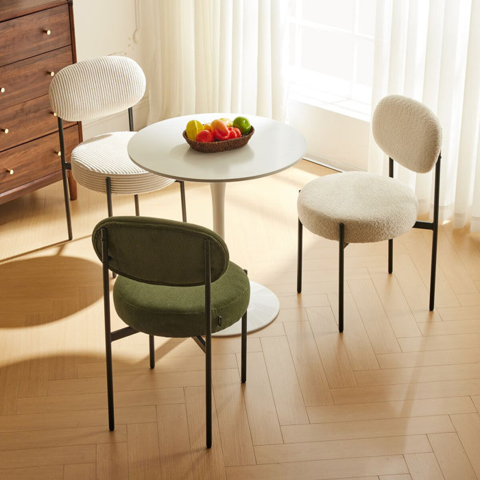 Lot de 2 chaises en tissu bouclé - EVORA