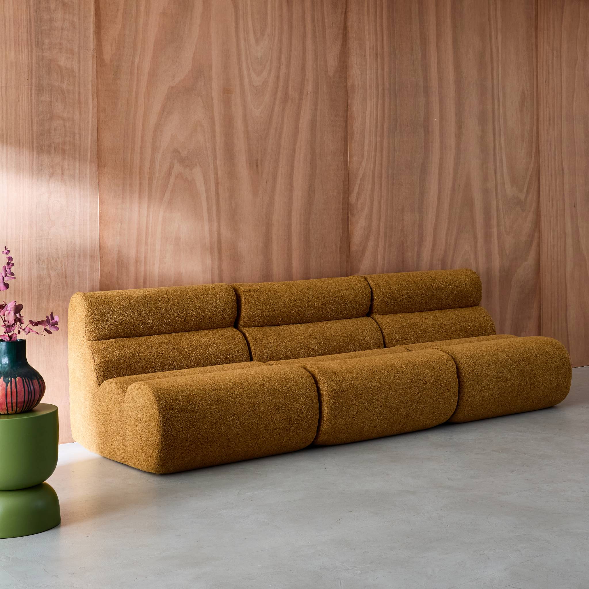 Chauffeuse bouclette texturée 1 place (lot de 3) NOVA