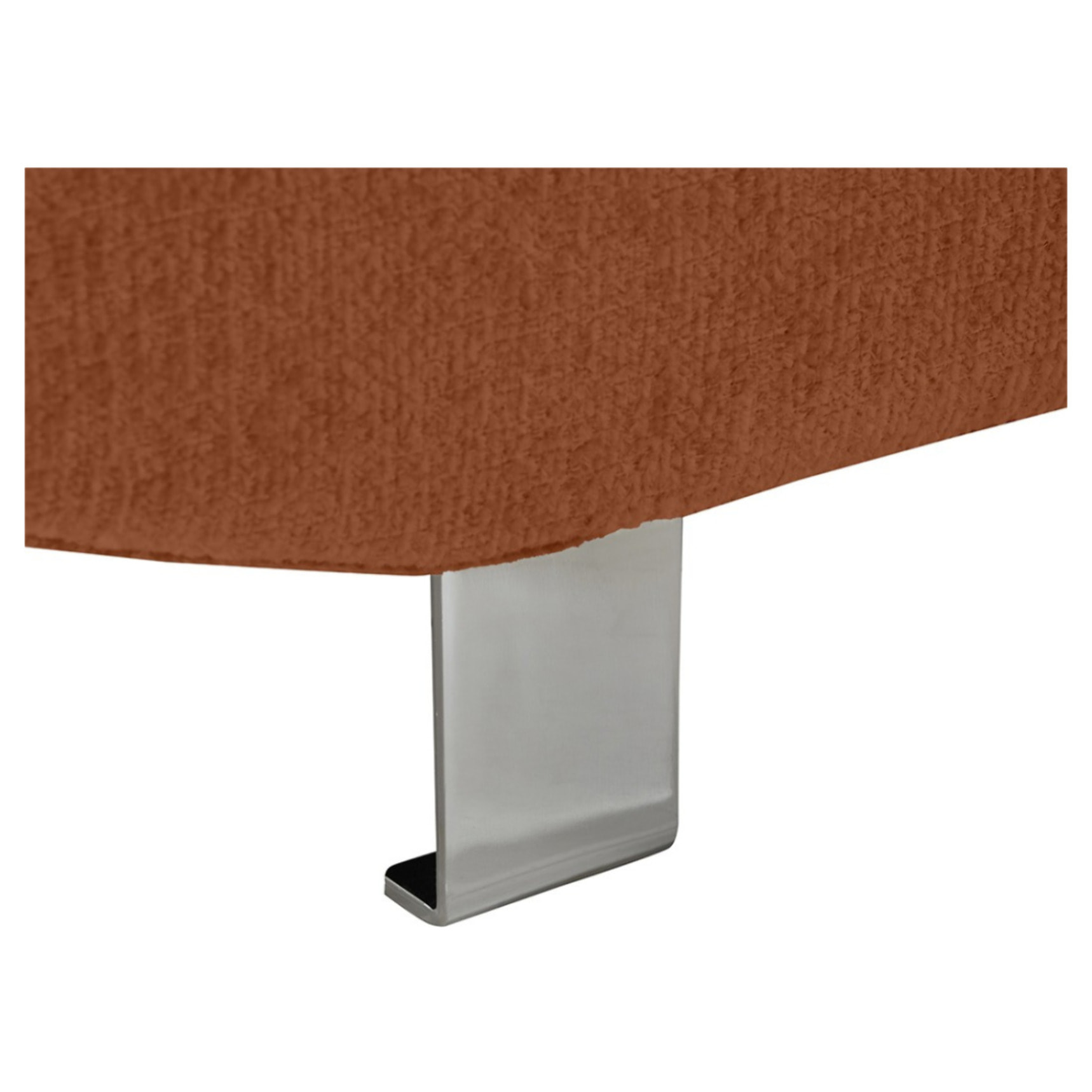 Margaux - Canapé d'angle gauche 5 places convertible avec coffre et têtières réglables en velours texturé - Terracotta