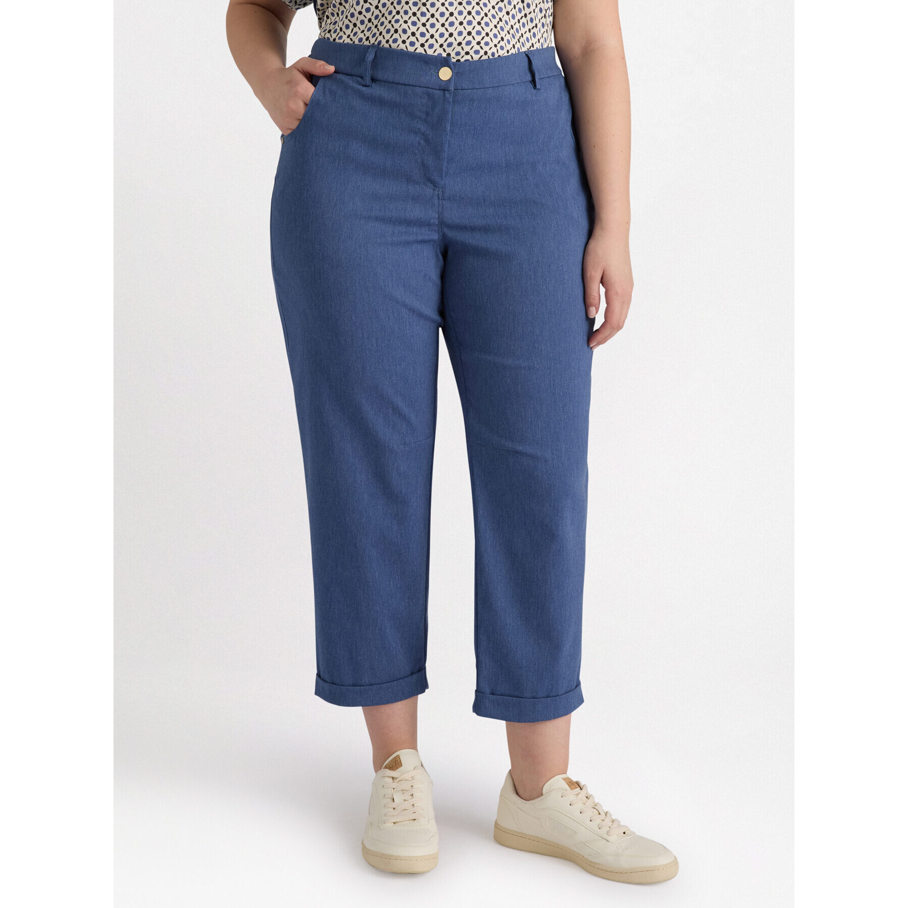Fiorella Rubino - Pantalones rectos con bolsillos americanos - Azul