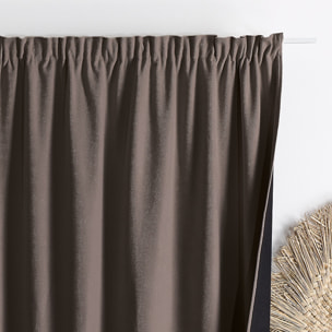 Rideau thermique phonique et semi occultant à galons fronceurs KONFOR - Taupe