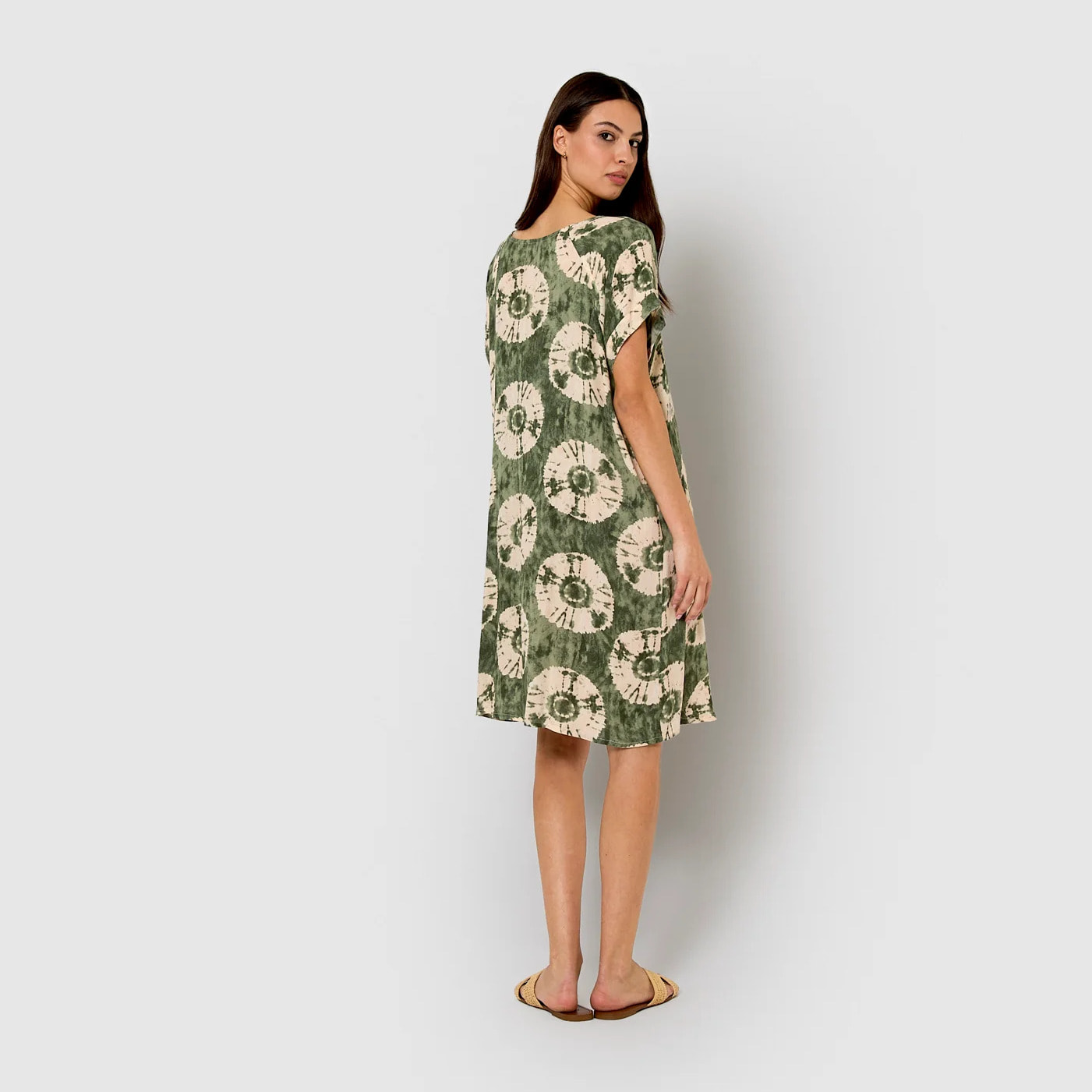 Vestido corto bambula detalles plisados dugan vercacería