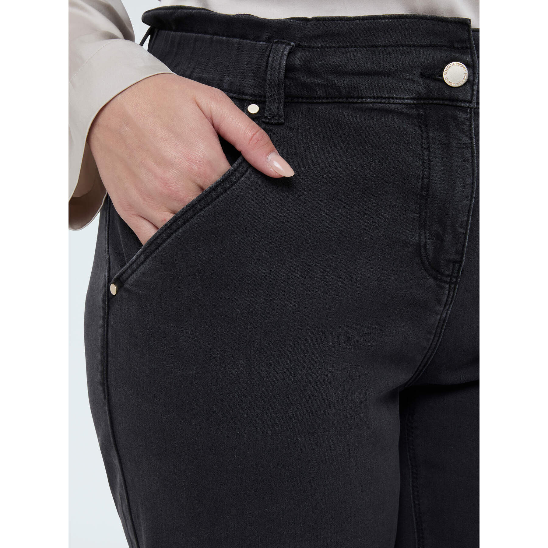 Fiorella Rubino - Jeans Balloon lavaggio black - Nero