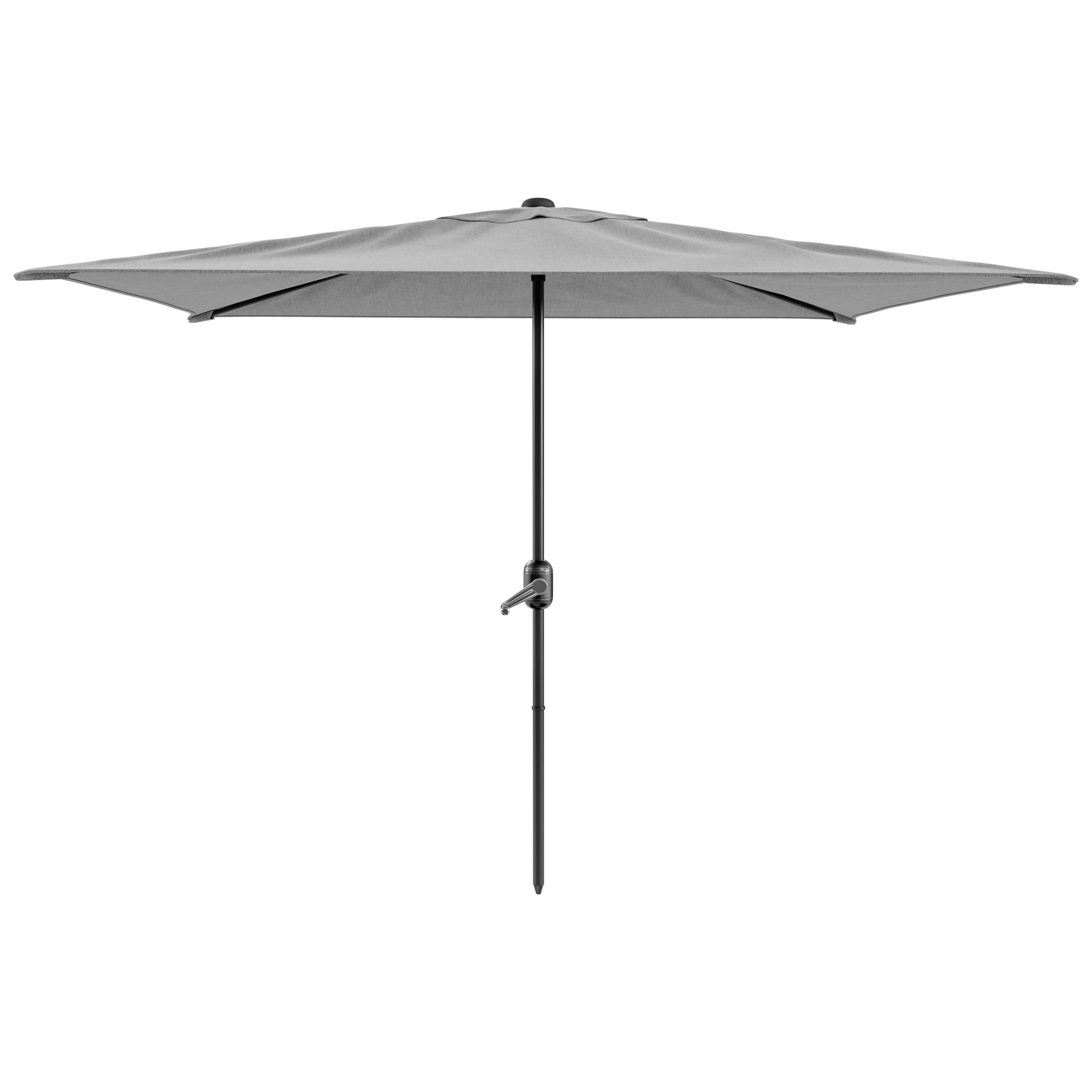 Ombrellone Rettangolare 3x2 M Da Giardino Parasole Per Balcone Con Air Vent Apertura A Manovella Anti UV Idrorepellente Mare Spiaggia Piscina Grigio