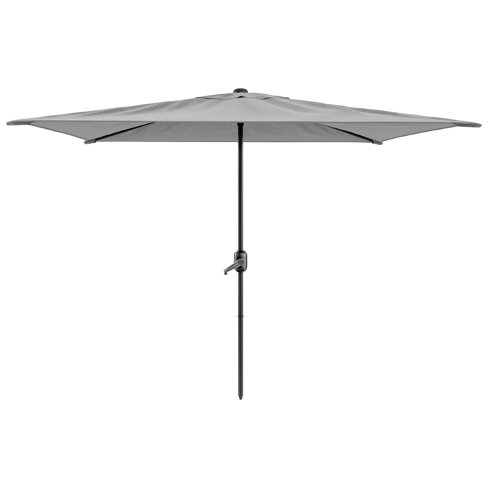 Ombrellone Rettangolare 3x2 M Da Giardino Parasole Per Balcone Con Air Vent Apertura A Manovella Anti UV Idrorepellente Mare Spiaggia Piscina Grigio