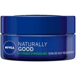 Pack de 2 - Crème visage nuit NIVEA Régénérante Huile d'Argan BIO Naturally Good 50ml