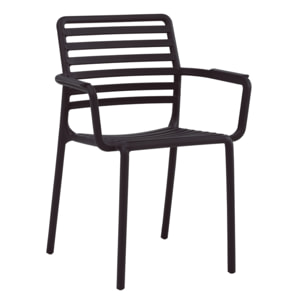Set da 4 sedie da giardino nere in polipropilene con braccioli – Tago