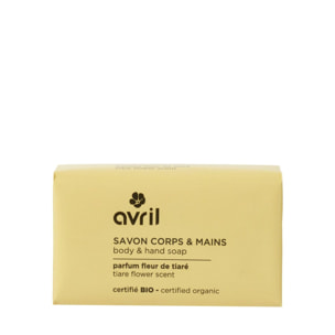 Savon - Certifié bio - Savon corps & mains à la Fleur de Tiaré 100 g