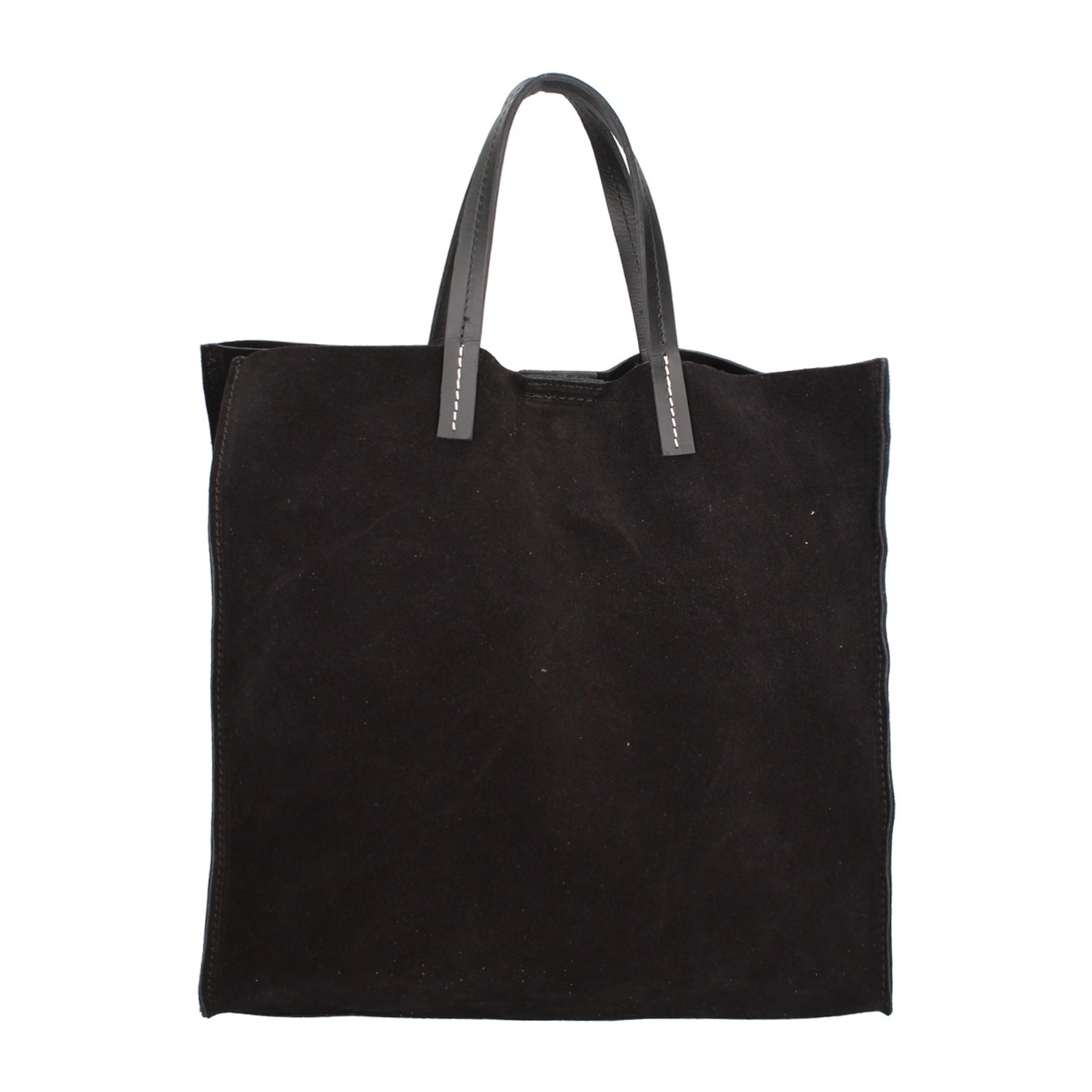 Borsa a mano da donna Made in Italy - Modello Novara Lux - Pelle Scamosciata - 34.5 x 32.0 x 17.0 cm