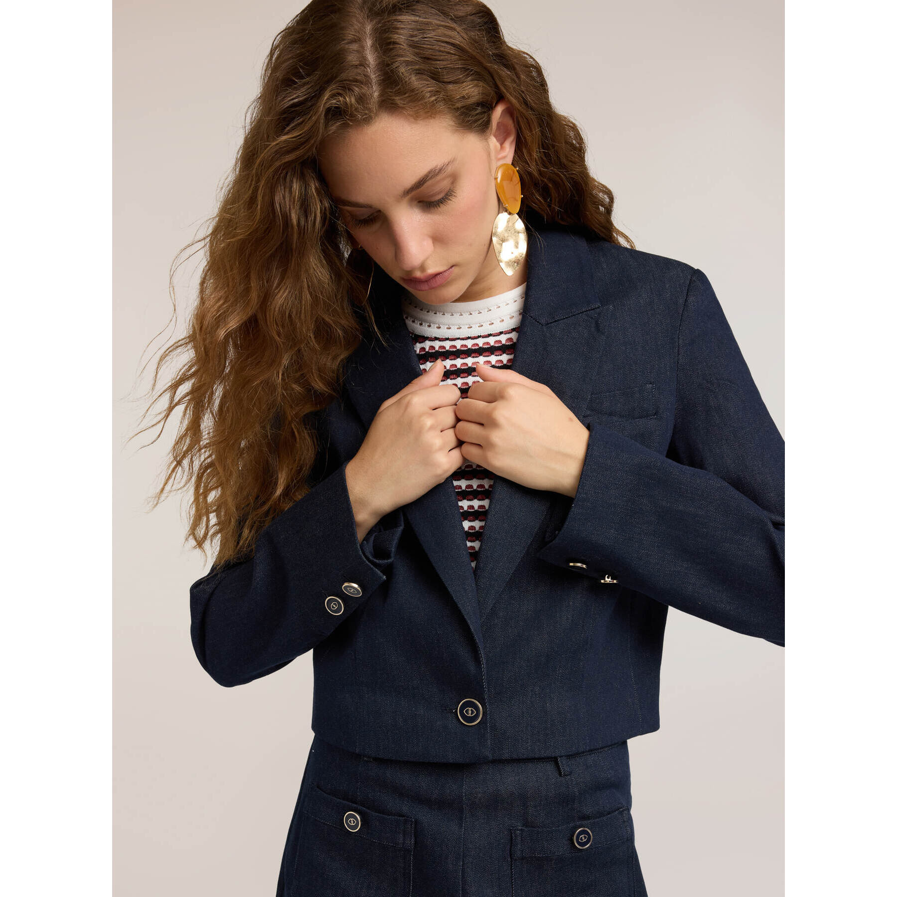 Motivi - Giacca Spencer in denim - Blu