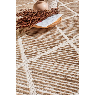 Tapis Loopin 321 beige 160x230 cm - Motif en relief - Indoor & Outdoor