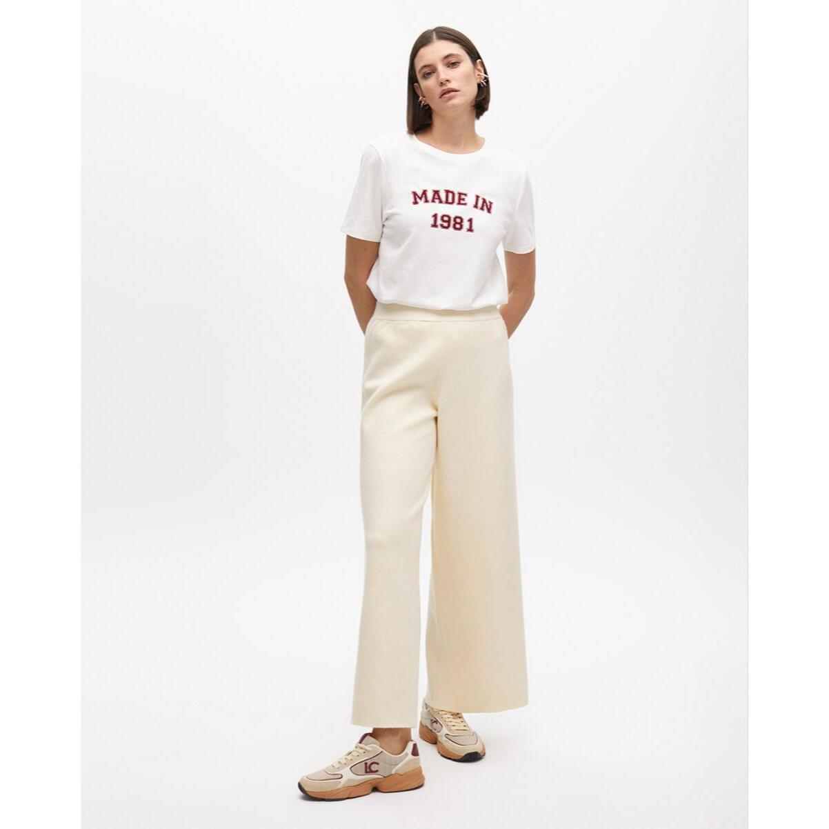 Pantaloni in maglia con paillettes laterali