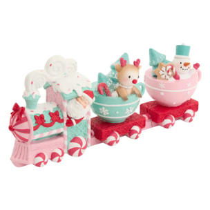 TRAIN RESINE ROSE 37,5CM
