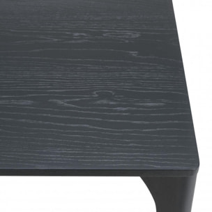 MADISON - Table à manger rect. 220x100cm noire pieds en chêne massif