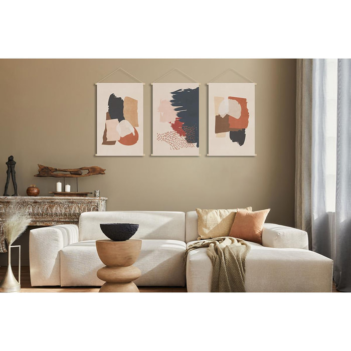 Kakemono tableau en toile suspendue formes abstraites L40 x H60 cm SAHARA