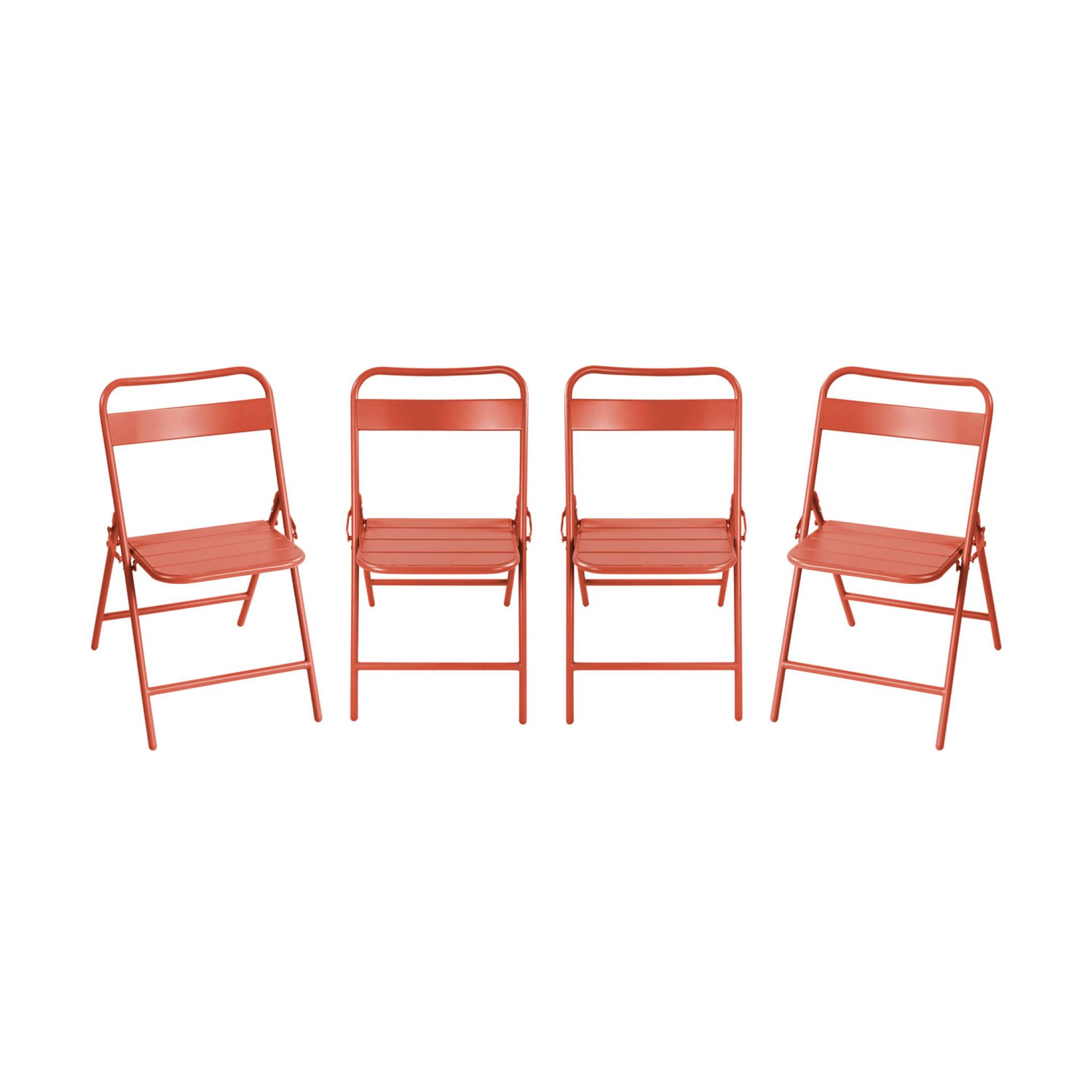 Chaise de jardin pliante acier (lot de 4) AMÉLIA