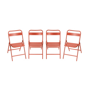Chaise de jardin pliante acier (lot de 4) AMÉLIA
